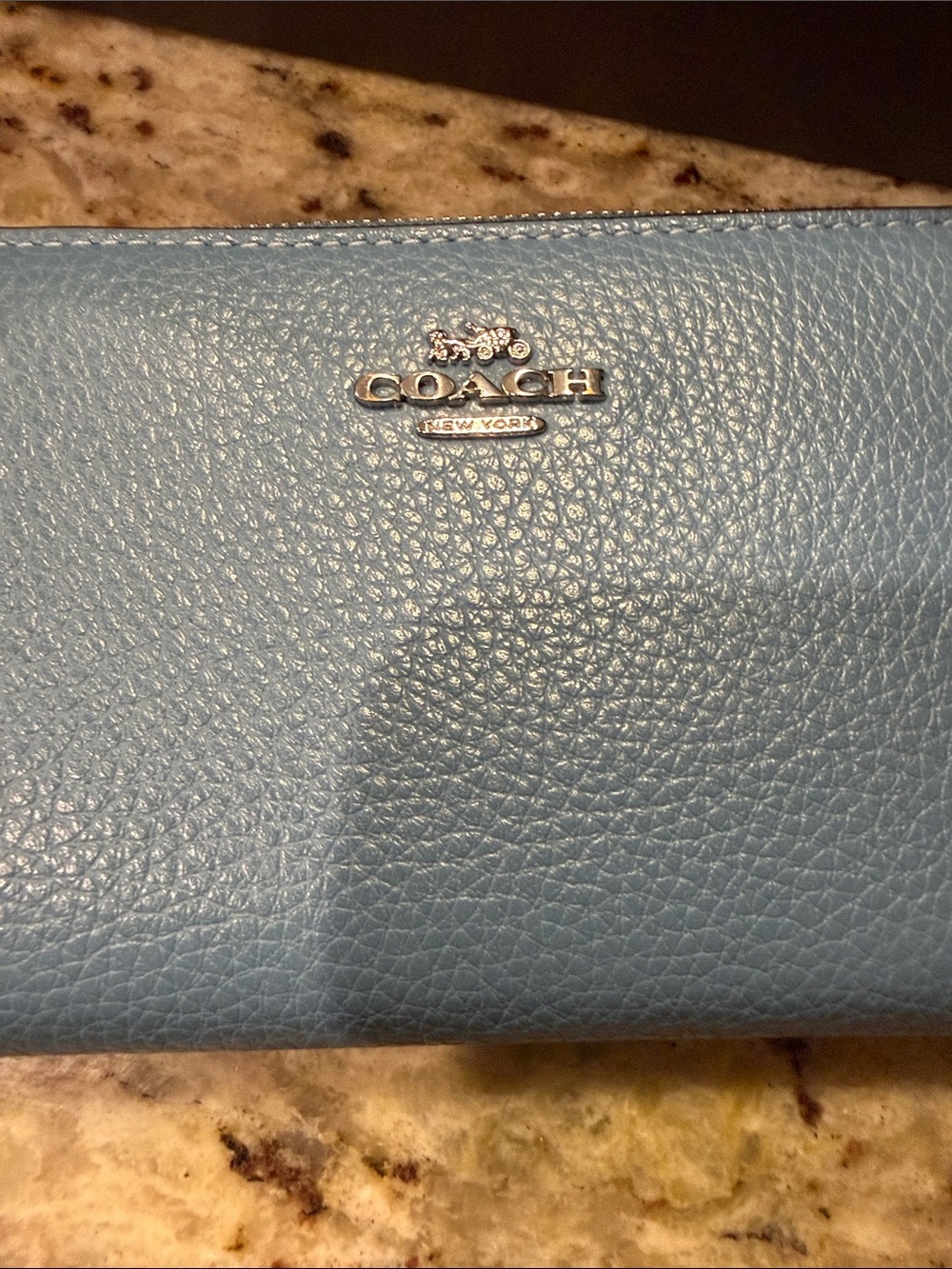 Coach Zip-Around Leather Wallet in Light Blue - Picture 11 of 11